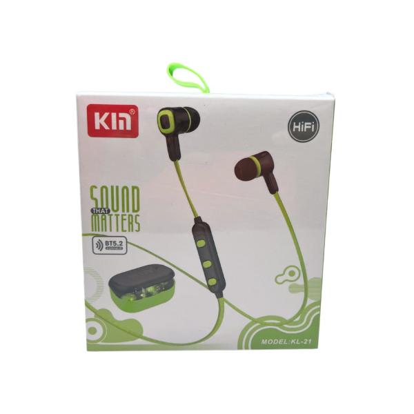 AUDIFONOS MANOS LIBRES BLUETOOTH DEPORTIVO KL21 VERDE