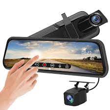 CAMARA VIDEO GRABADORA PARA CARRO CON ESPEJO Y CAMARA RETROCESO 10INCH