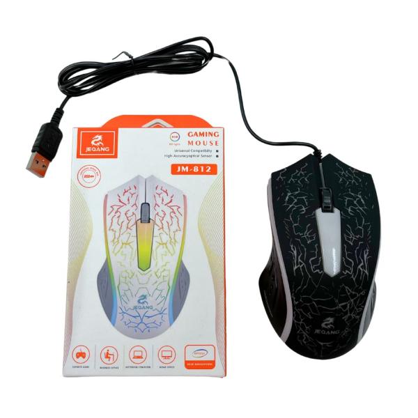 MOUSE PARA COMPUTADORA JM-812 CON CABLE CONEXION USB JEQANG NEGRO