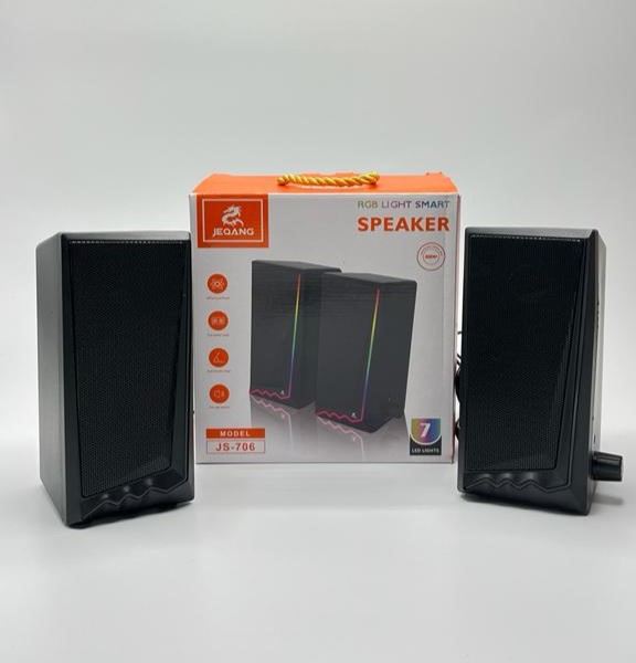 BOCINA PARLANTE PARA COMPUTADORA PAREJA JS-706 RGB JEQANG NEGRO