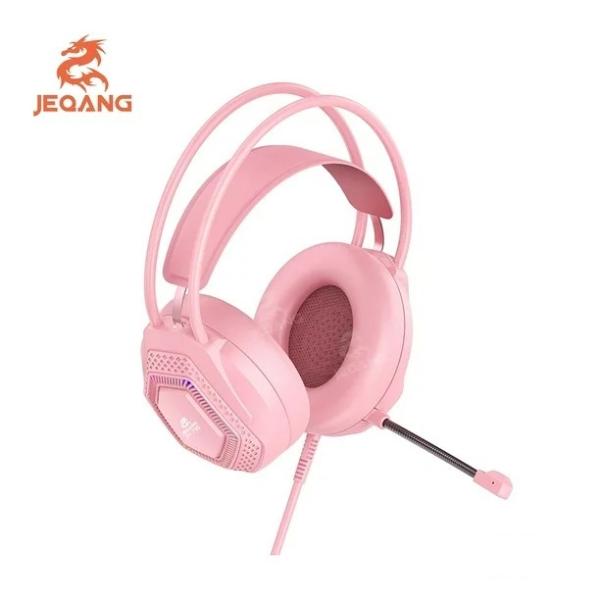 AUDIFONOS MANOS LIBRES CON CABLE CONECTOR USB GAMER  JH-780  RGB ROSADO