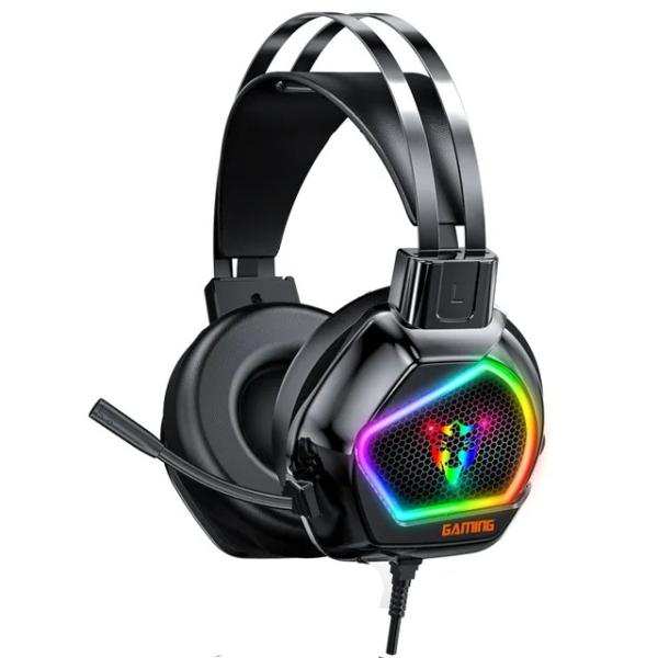AUDIFONOS MANOS LIBRES CON CABLE CONECTOR USB GAMER  JH-760  RGB JEQANG NEGRO