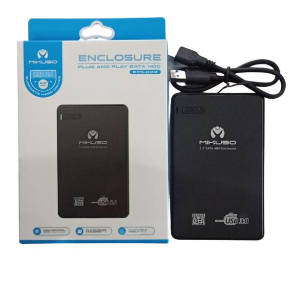 ENCAPSULADOR HDD SSD USB 3.0 ECS-022 MIKUSO NEGRO