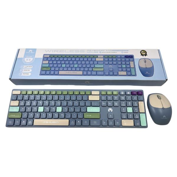 TECLADO + MOUSE INALAMBRICO MIKUSO AZUL