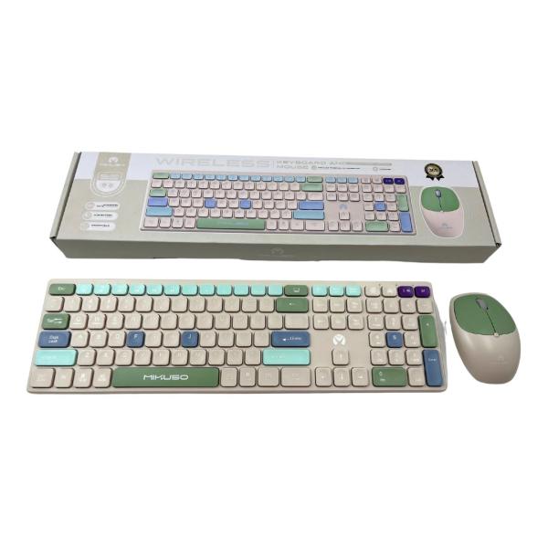 TECLADO + MOUSE INALAMBRICO MIKUSO BEIGE