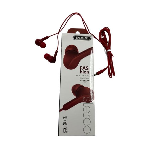 AUDIFONOS MANOS LIBRES SALIDA  3.5 EV3030 ROJO