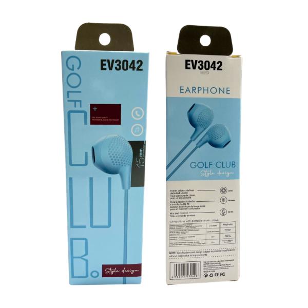 AUDIFONOS MANOS LIBRES SALIDA  3.5 EV3042 CELESTE
