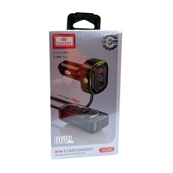 CARGADOR CUBO CARRO ES CC26 NEGRO