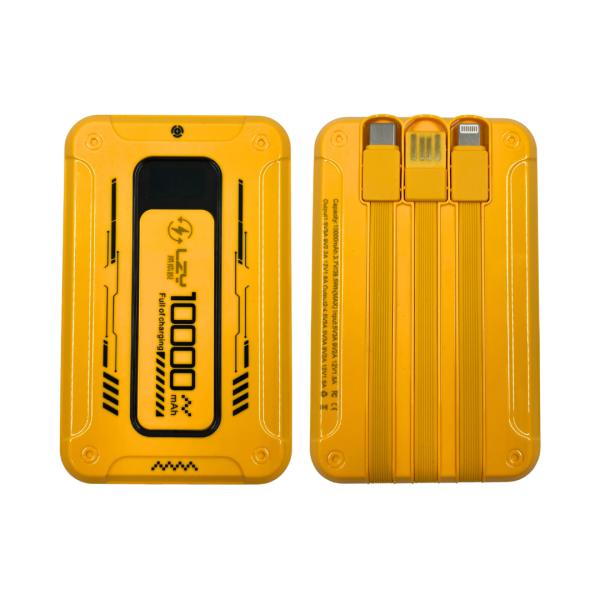 BATERIA DE EMERGENCIA POWER BANK 10000 BULT-IN PEQUE&Ntilde;A AMARIILO