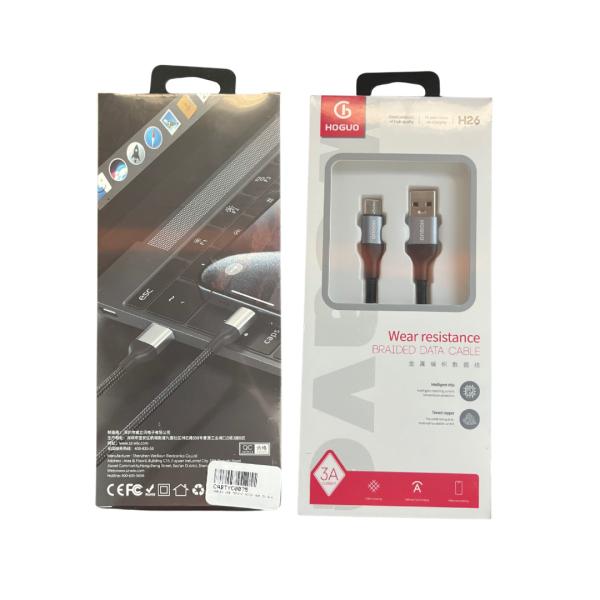 CABLES USB A  TIPO-C HOGUO H26S 120W NEGRO
