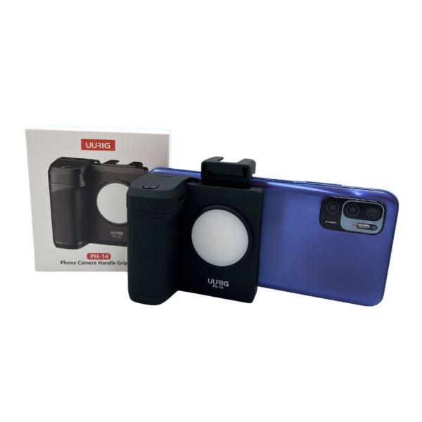 HOLDER CELULAR TIPO CAMARA CON FLASH NEGRO