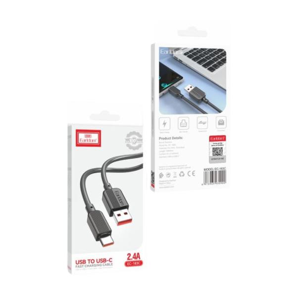 CABLES USB TIPO-C  EC-183C EARLDOM 5V-2.4A NEGRO