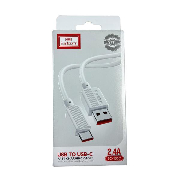 CABLES USB TIPO-C  EC-183C EARLDOM 5V-2.4A BLANCO