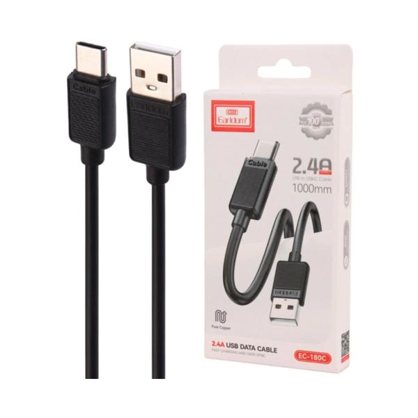 CABLES USB TIPO-C  EC-180C EARLDOM NEGRO