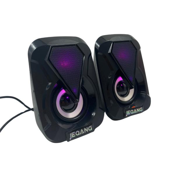 BOCINA PARLANTE PARA COMPUTADORA PAREJA JS-701  RGB NEGRO