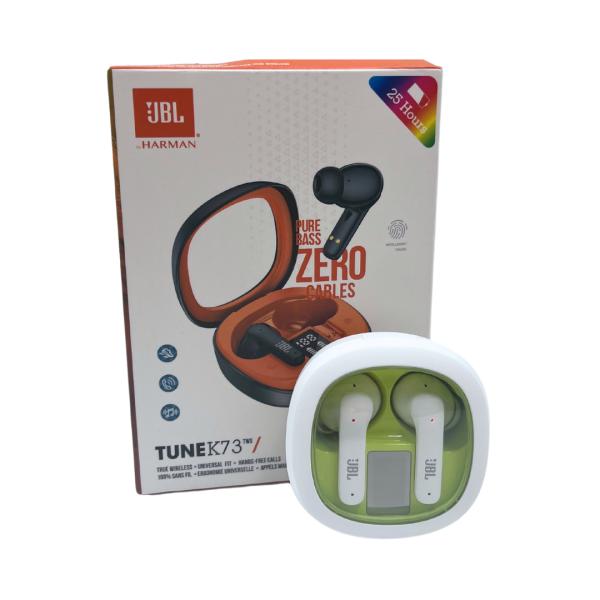 AUDIFONOS MANOS LIBRES BLUETOOTH TWS K73 BLANCO-VERDE