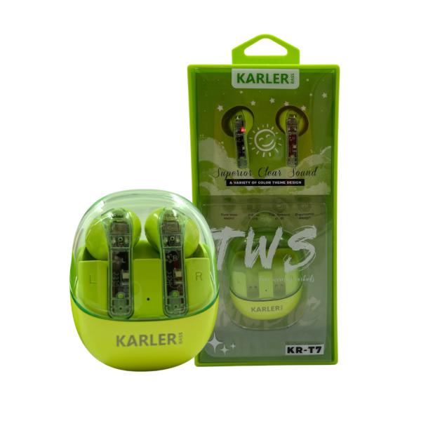 AUDIFONOS MANOS LIBRES BLUETOOTH TWS KR-T7 VERDE