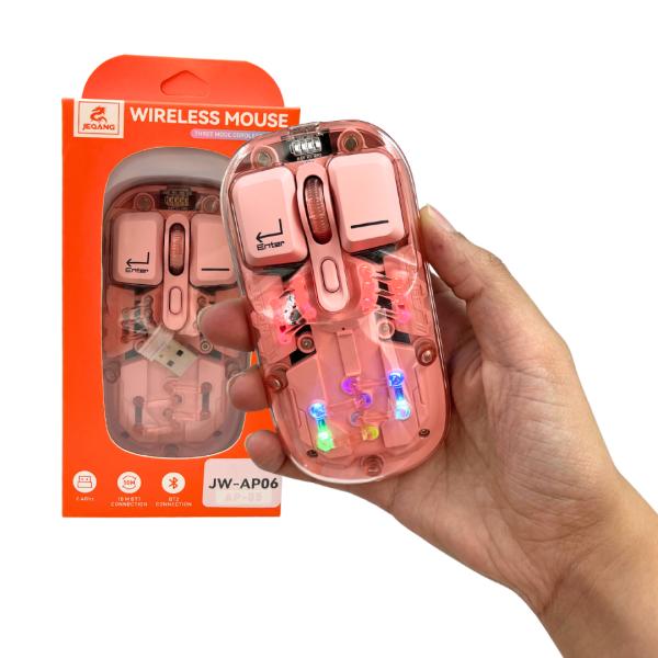 MOUSE PARA COMPUTADORA JW-AP06 BLUETOOTH JEQANG ROSADO