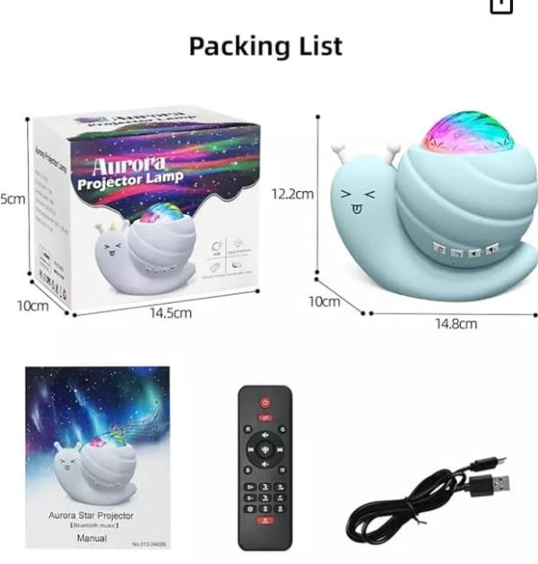 PROYECTOR LUZ LED CARACOL CELESTE