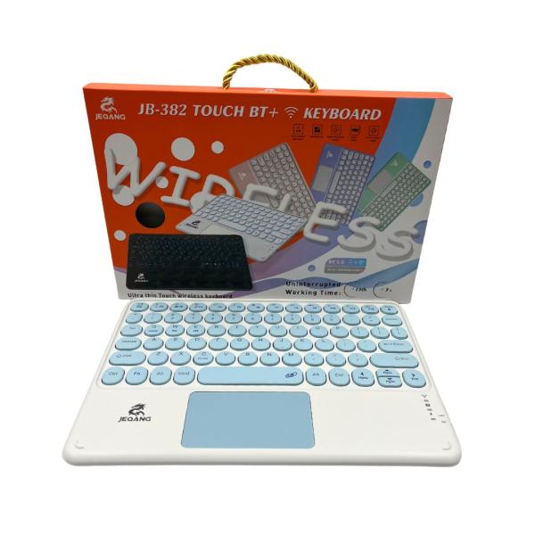 TECLADO JEQANG JB-382 BLUETOOTH + TOUCH + BACKLIGHT CELESTE