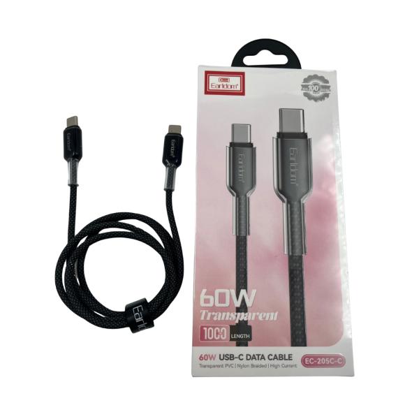 CABLE TIPO C EARLDOM EC-205 C-C NEGRO