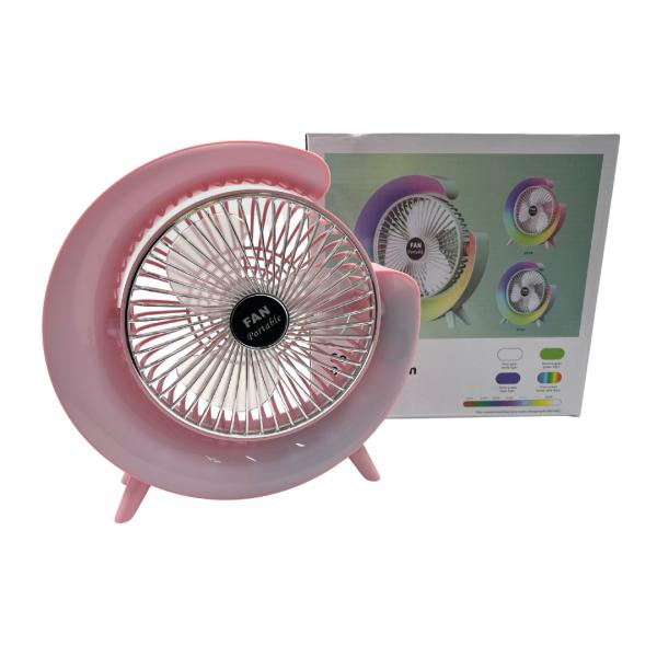 ABANICO VENTILADOR CONCH LIGHT FAN XW-102 MDHL ROSADO